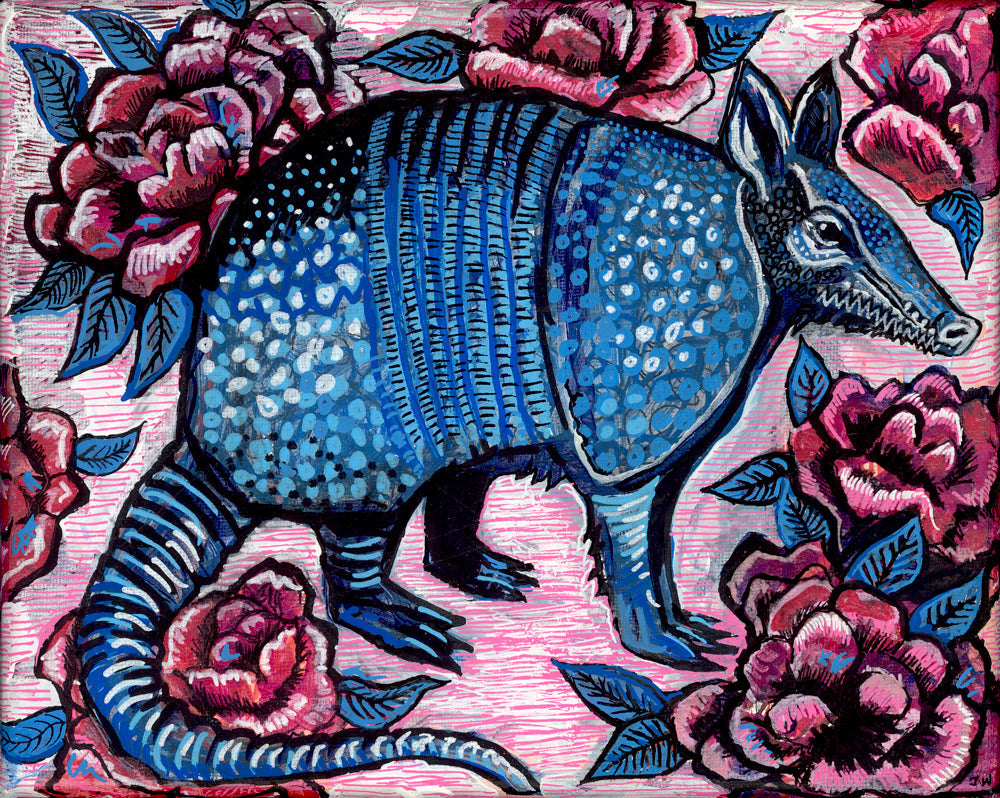 Armadillo in Roses